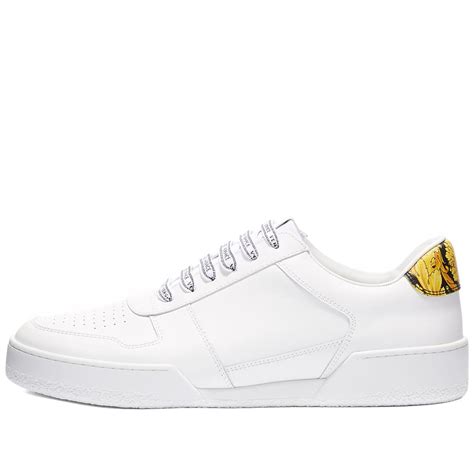 white and gold exclusive sneakers mens versace|Versace high heel sneakers.